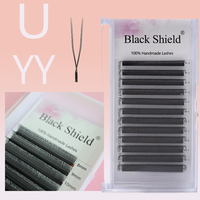 Blackshield New Arrival U YY Eyelash Extension Natural Soft 8-15mix Individual Volume Premade U Shape False  Fake Cilios Lashes