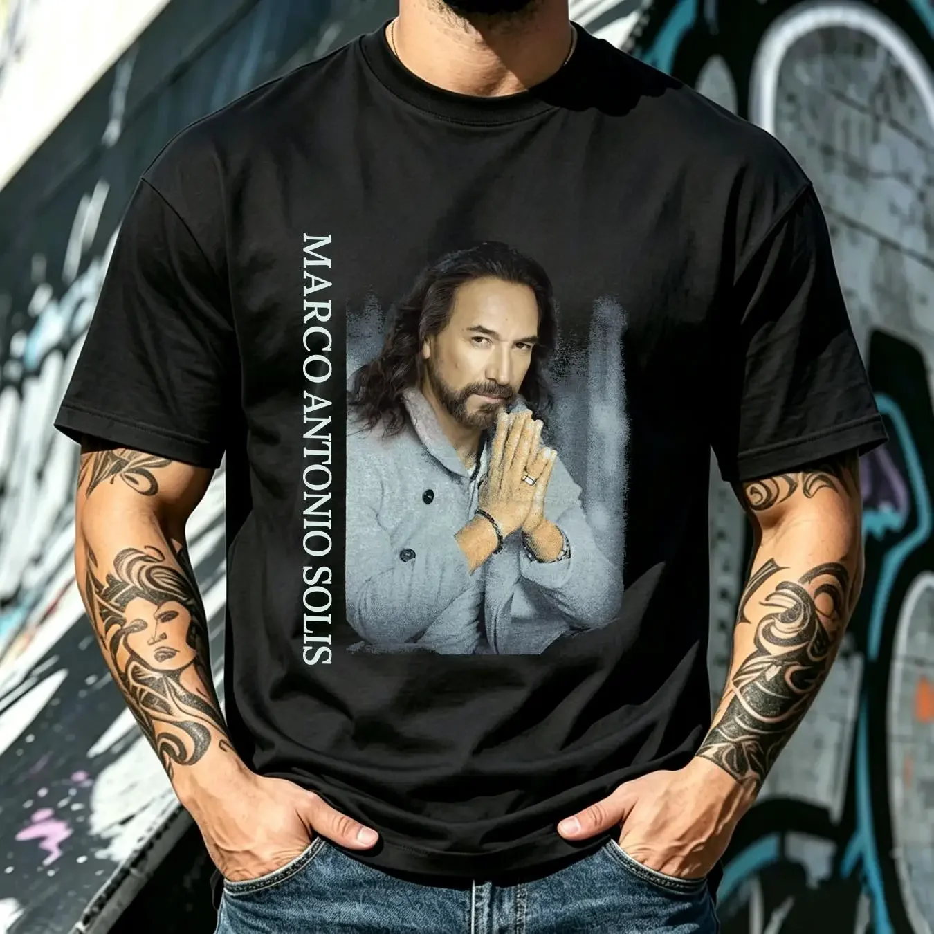 washed T Shirt Marco Antonio Solis Y La Historia Continua 2019 Concert 3A495 vintage Washed streetwear homme designer clothes