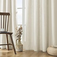1 Panels Set linen Curtains 84 Inch Length  Ivory Light Filtering Curtain for Living Room Bedroom