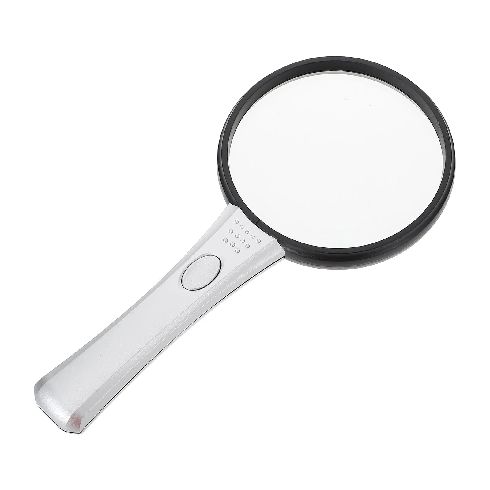 

H held LED Light Magnifier Acrylic Lens High Definition Reading Glasses Elderly Silver Portable Mini Map Book Electronics