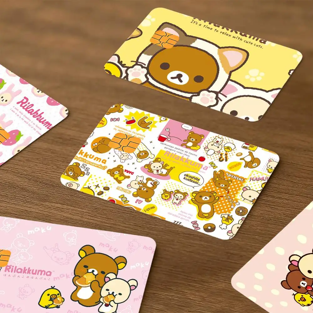 Cartoon r-rilakkuma-a Waterproof skin protector stickers for bank cards credit cards debit cards public transport cards
