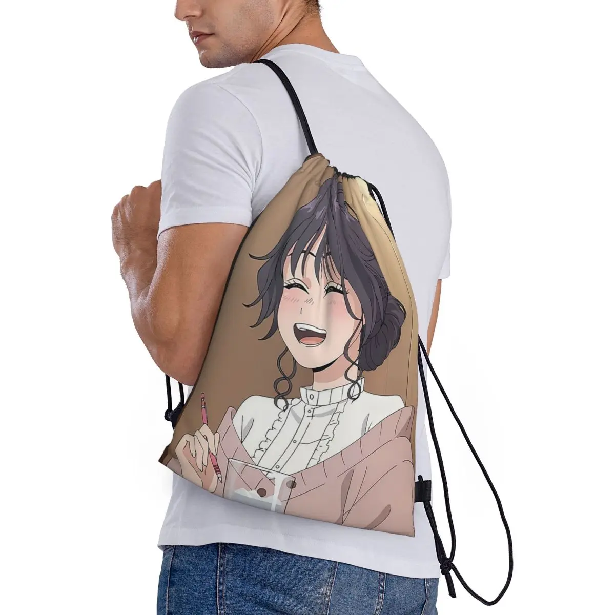 

Аниме-рюкзаки «Ароматный цветок расцветает с достоинством», повседневные сумки на шнурке, сумки для хранения, сумки для книг, для путешествий и студентов