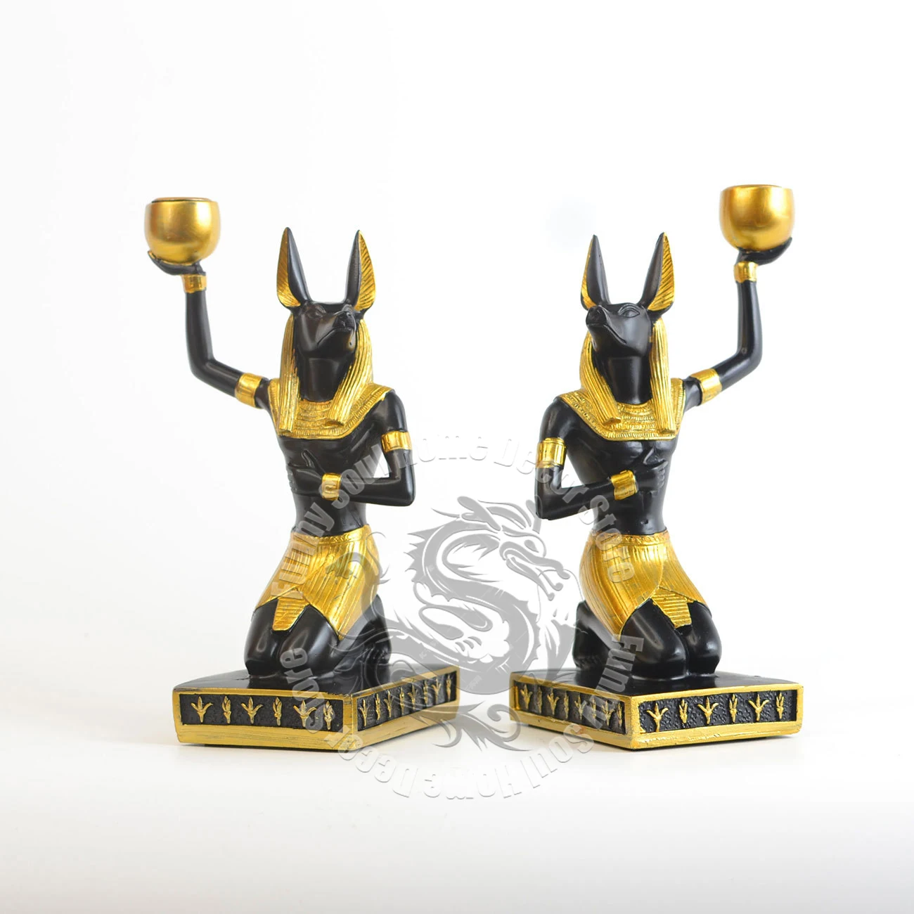 Anubis Egyptian God of Death Statue Dog God Model Candle Holder Egypt Pyramid Tourist Souvenir Gift Office Home Desk Decor Parts