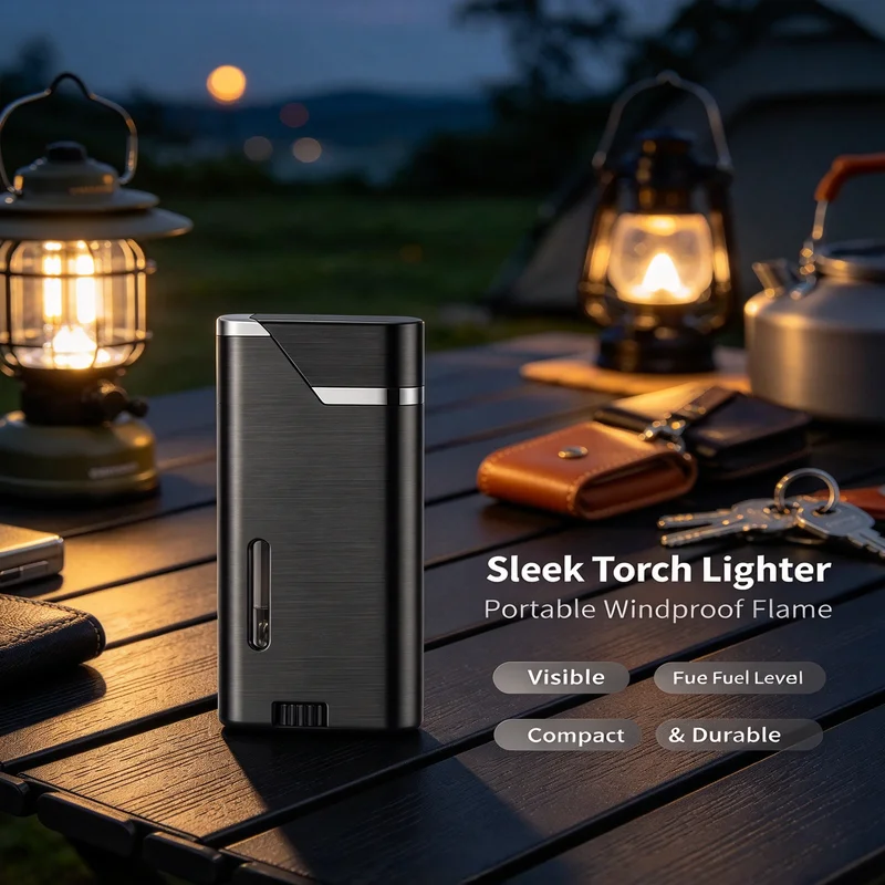 Retrovertical bar metal dual flame lighter,switchable between soft flame and windproof jet torch flame,refillable butane lighter