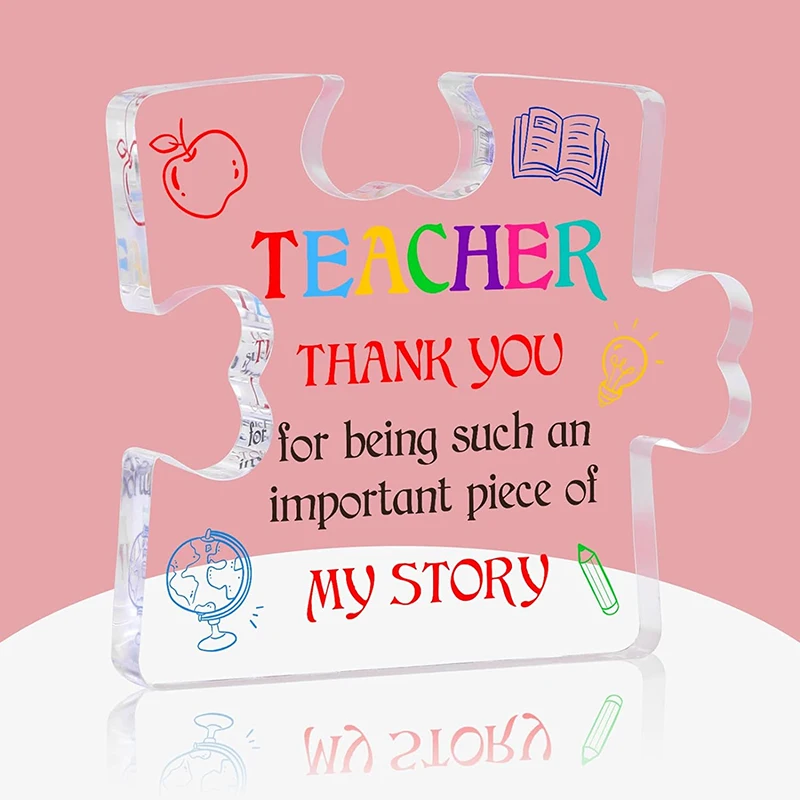 Thank You Teacher Blessing Plaque Office Desk Decoration Gif