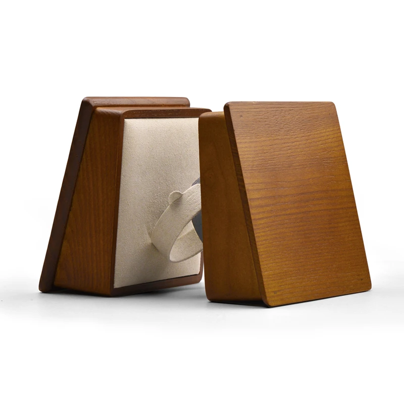 Oirlv Wooden Jewelry Display Showcase Rack Stand Wedding Ring Display Bracelet Holder Solid Wood Jewelry Holder Display Stand