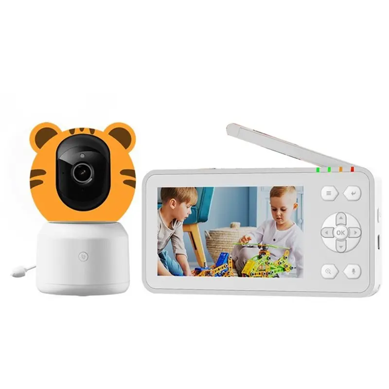 B24B Cry Detection 4.5-Inch 1080P WIFI Baby Monitor Supports APP, Two-Way Voice Intercom Camera Newborn Items EU Plug
