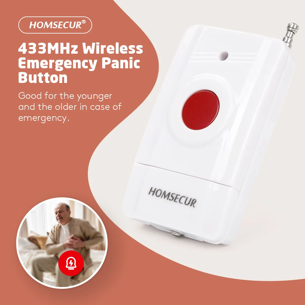 

A5 Wireless SOS Emergency Panic Button 433MHz for 4G WIFI GSM Tuya Home Security Alarm
