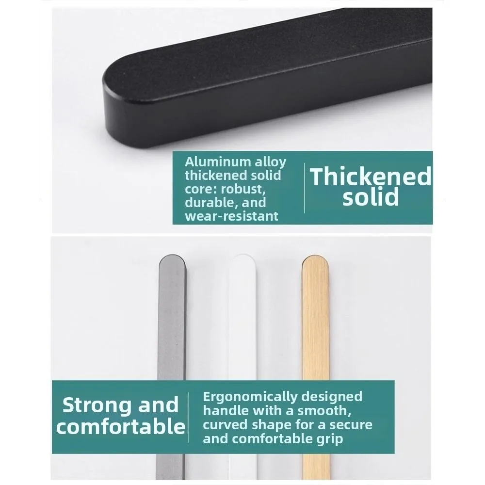 Self-adhesive Stick On Sliding Door Handles 7 Inch Aluminium Alloy Cabinet Handles Multifunctional Punch-free Drawer Pulls