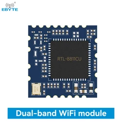 RTL8811CU 2.4GHz 5.8GHz WiFi Module 22dBm Stamp Hole EBYTE E103-RTL8811CU SDIO SMD Module Low Cost 22dBm 200m USB Interface