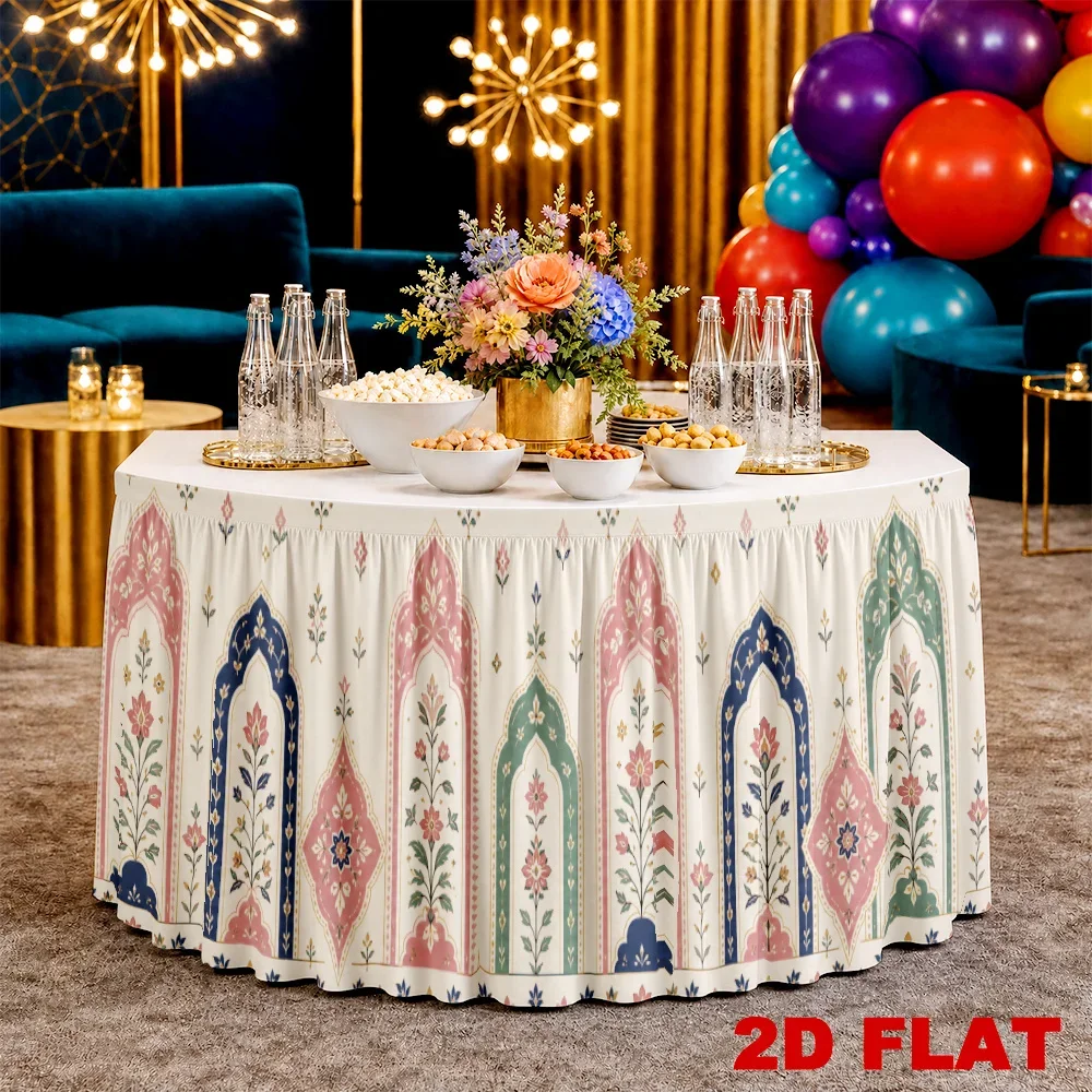 2D planar single-piece floral arch pattern tablecloth, back-to-school season, wedding, party, Halloween, Thanksgiving