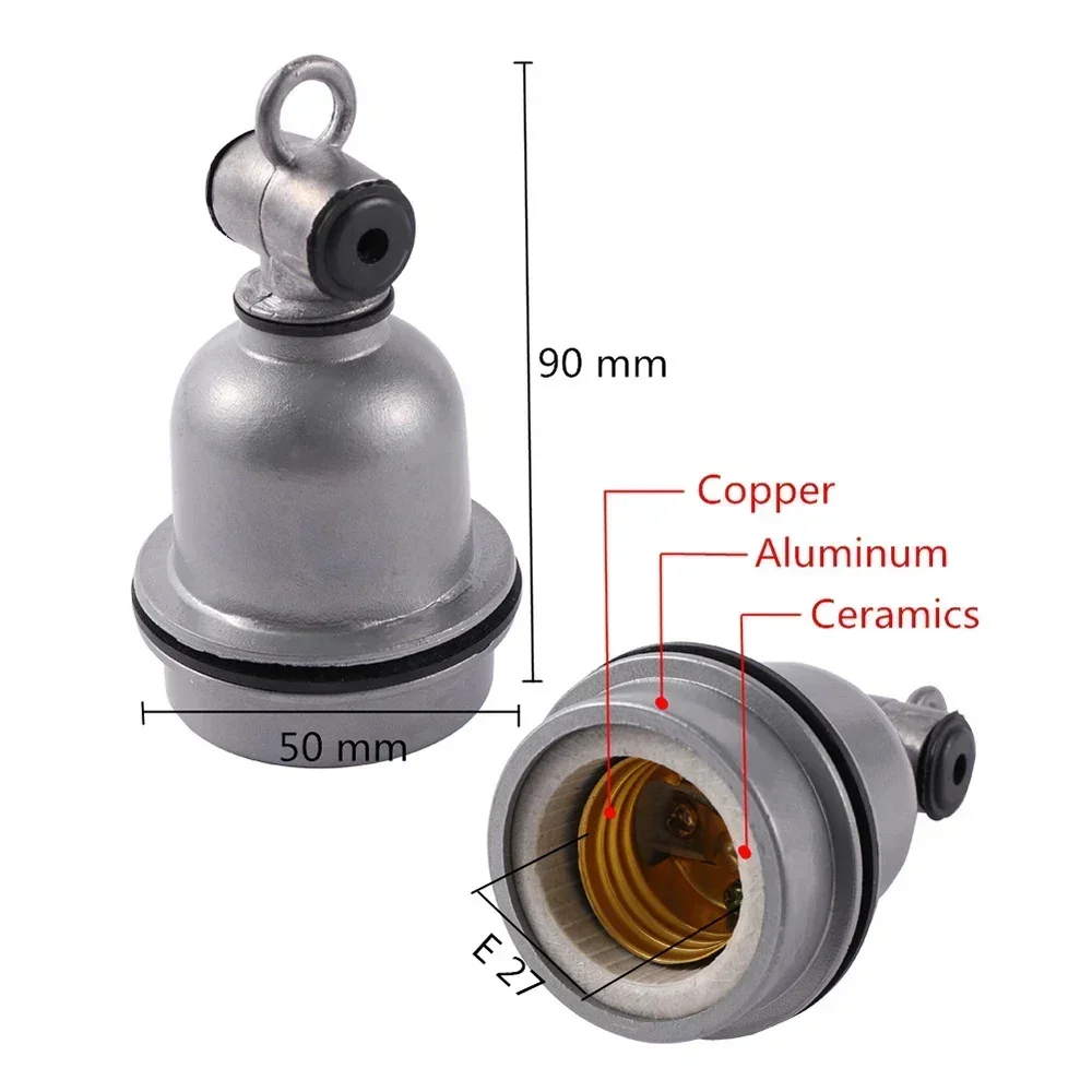 Animal Heating Lamp Holder Ceramic Insulated E27 Optical Socket Spiral Plug Adapter Converter Breeding Heating Bulb Holder