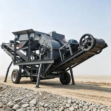 Mobile Impact Crushing Plant Limestone Aggregate Sand Production Concrete Asphalt Batching Three Combination Mobile Station