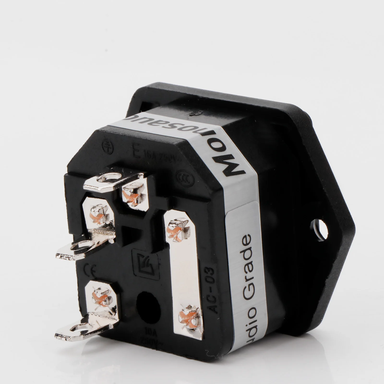 Hight Quality FI-03 24K Gold Plated IEC AC Inlet IEC Input Socket With Solder HIFI Socket Fuse Holder