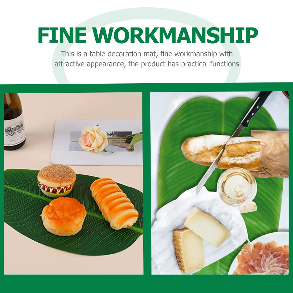 

5pcs Banana Leaf Placemats Leaf Designed Table Mat Non-Slip Dining Table Decoration Mats For Kitchen Coasters Bowl Pot