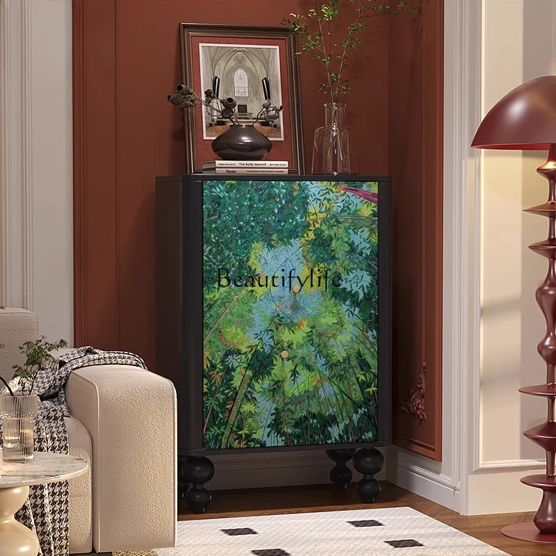 

Niche art abstract solid wood chest bedroom bedside cabinet