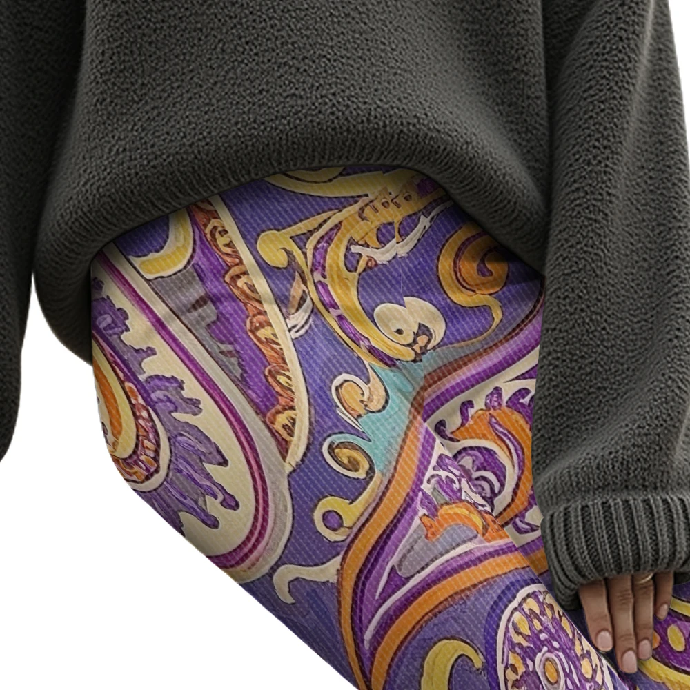 Leggings de sport taille haute pour femmes, imprimé Paisley Vintage, pantalons athlétiques pleine longueur pour Yoga, Fitness et vêtements Boho Chic décontractés