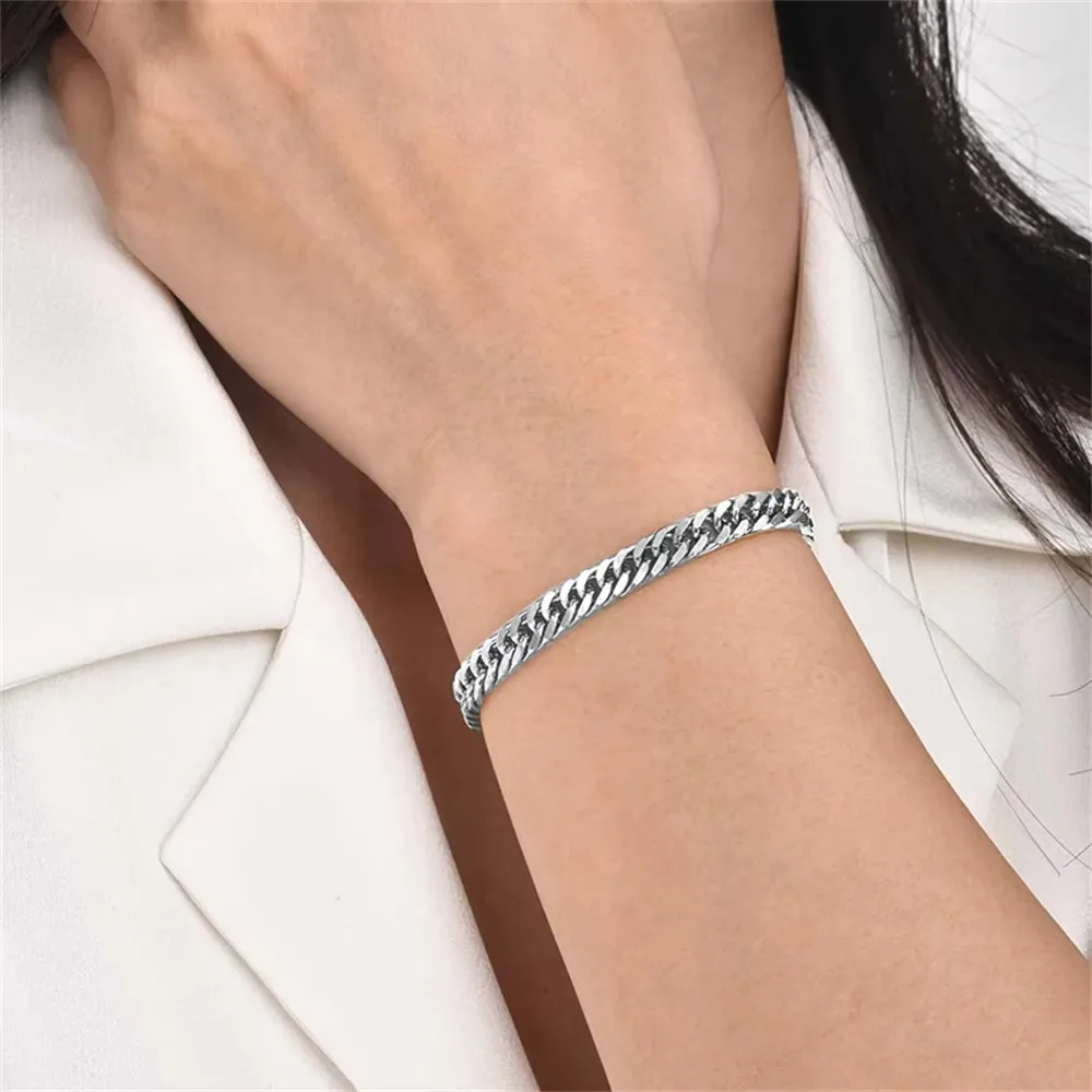 

Hip Hop 6mm Curb Cuban Link Chain Bracelet Gold Silver Color Stainless Steel Hand Chains For Men Women Fashion Jewelry Gift 2025