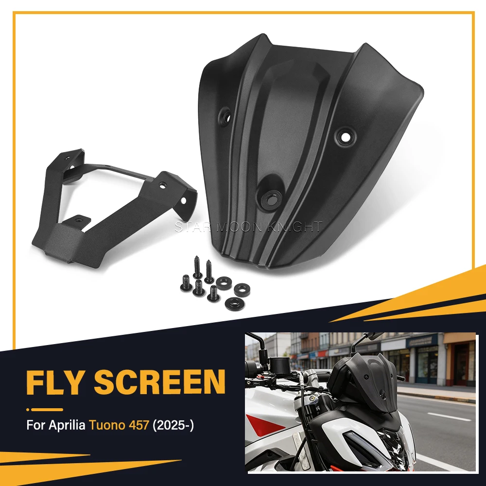 Tuono457 Mini Windshield Windscreen Motorcycle Accessories For Aprilia Tuono 457 2025- Front Small Fly Screen Deflector Fairing