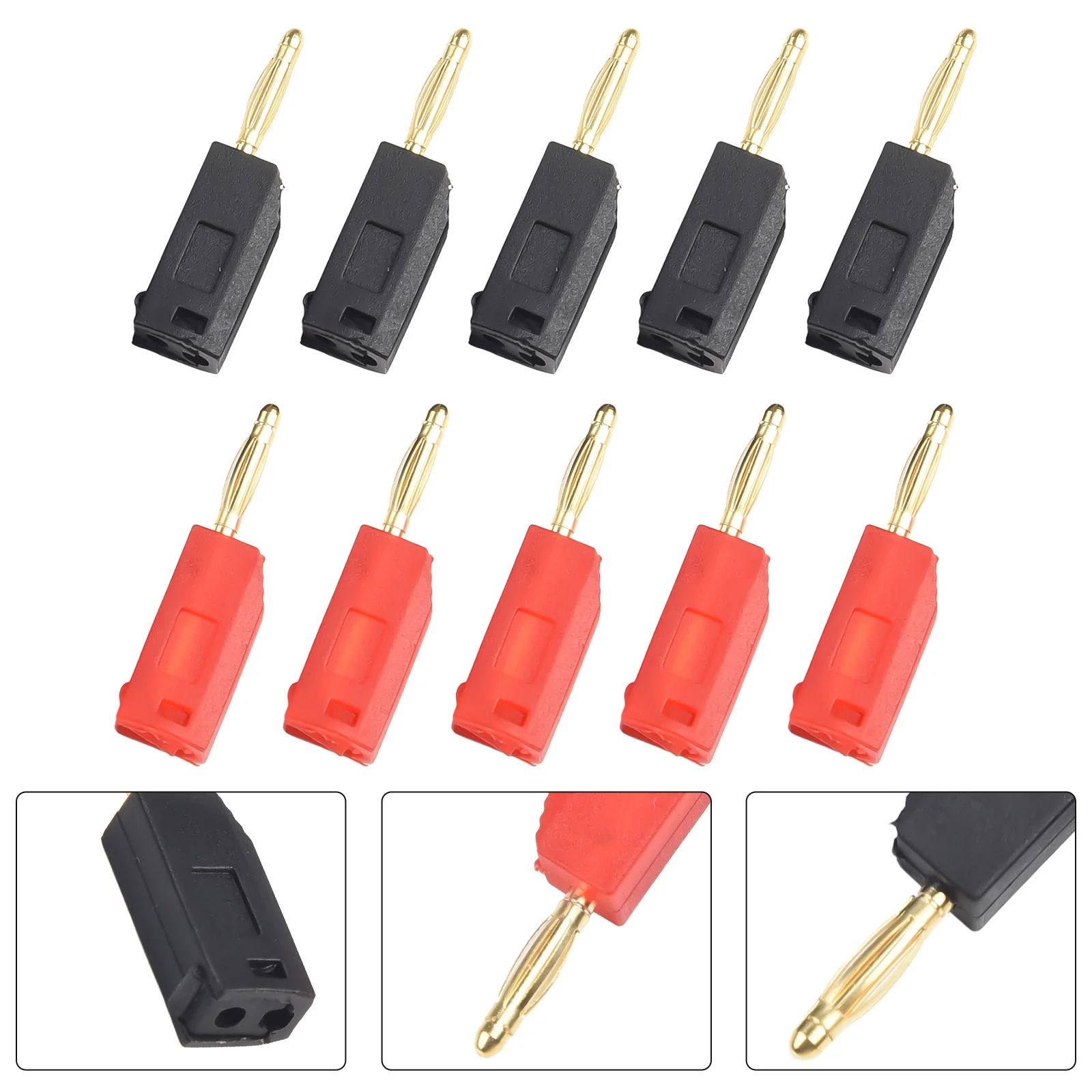 10PCS Gold Plated Copper Banana Terminal for Low Resistance Signal Transmission in Measurement and Calibration Instruments
