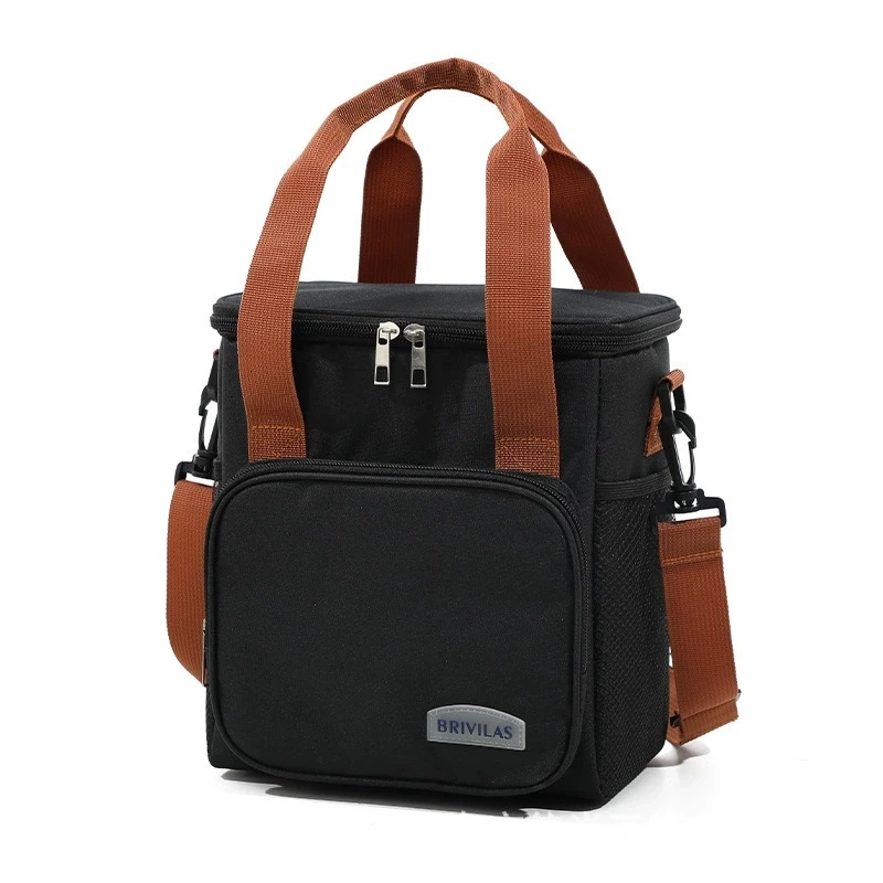 Insulated Lunch Bag Double-Layer Insulated Cooler Bag Stylish Multi-Functional Portable Travel Storage Bag Picnic Thermal Bag