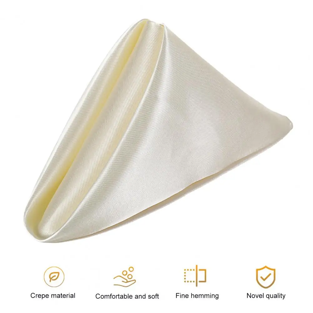 Fine Seam Satin Napkins 12 Pcs Nordic Style Satin Napkins Smooth Fabric Dinner Napkins Solid Color Anti-wrinkle Party Wedding