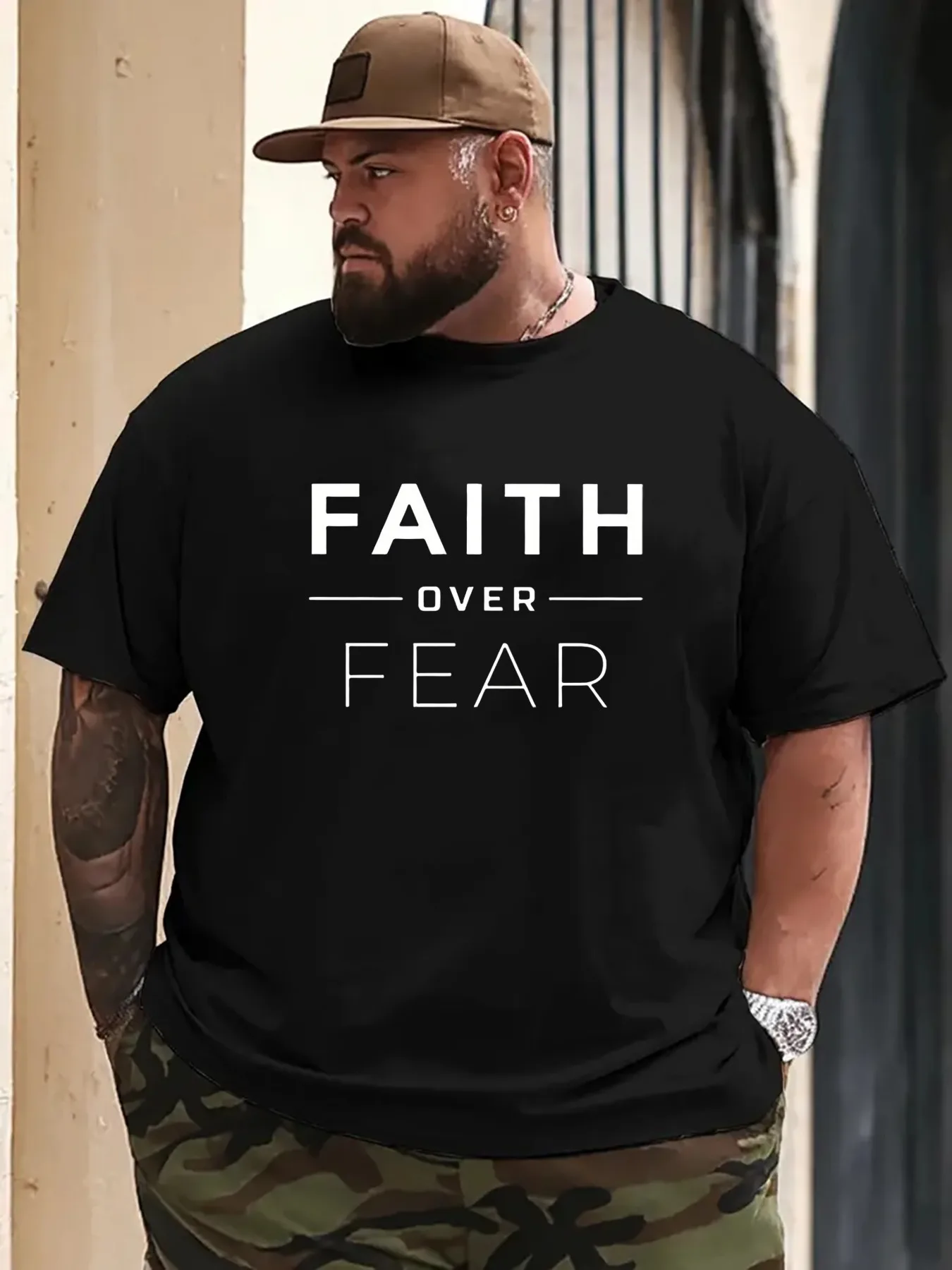 

Faith Over Fear Tee - 220g Soft Cotton Motivational Graphic Everyday Comfort Great