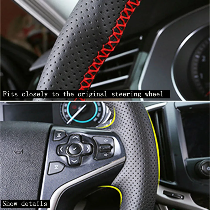 Black Full Leather Without Holes Car Steering Wheel Cover DIY Microfiber Leather For BMW E39 E46 325i E53 X5 Auto Accessories view 4