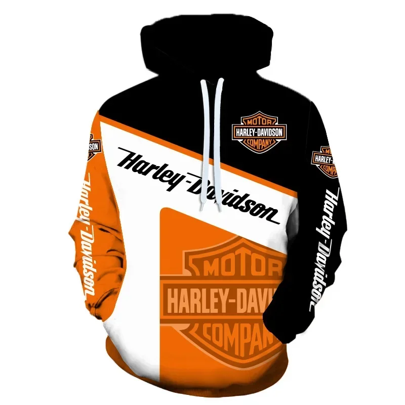 Primavera autunno Harley Davidson felpa con cappuccio da uomo stampa 3d felpe con Logo per auto moda felpa per bambini giacca sportiva da moto all'aperto