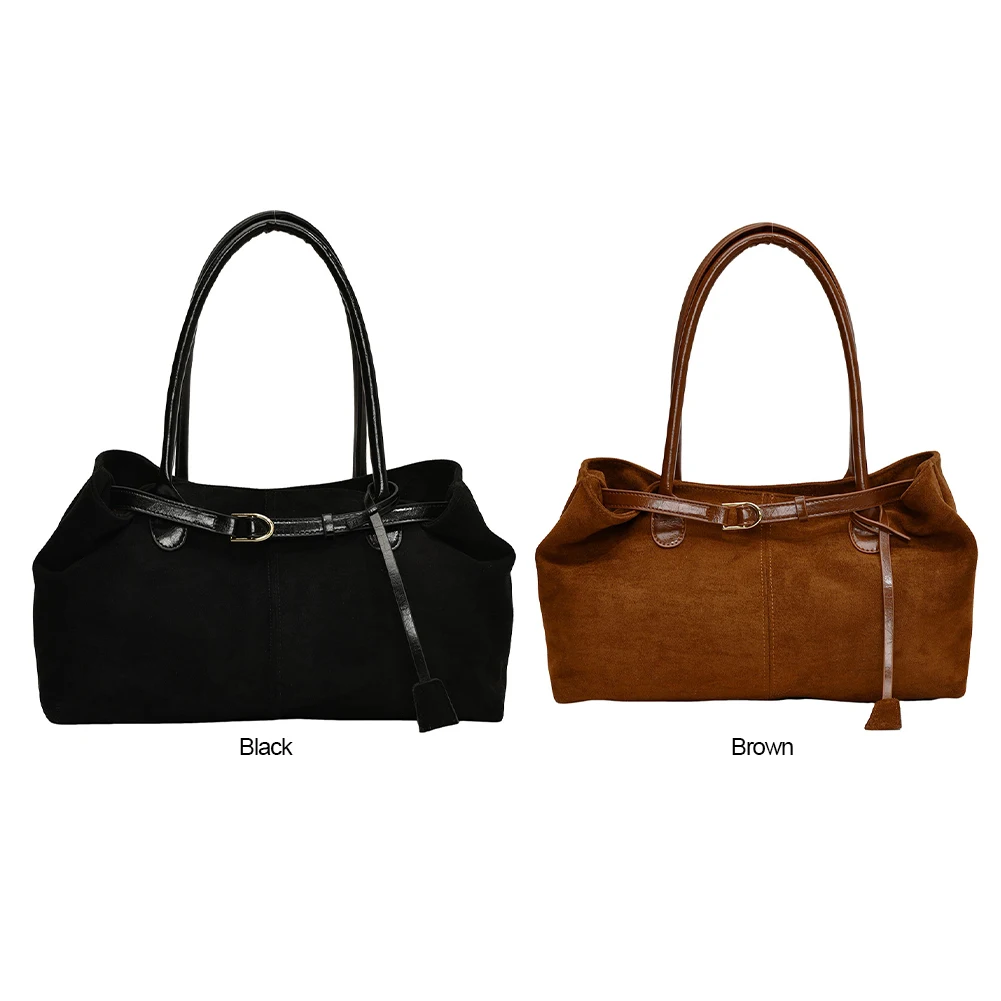 حقيبة كتف نسائية عصرية من البولي يوريثان، سعة كبيرة، محفظة كتف أنيقة، لون سادة، حقيبة سفر بسيطة، حقيبة عمل عصرية