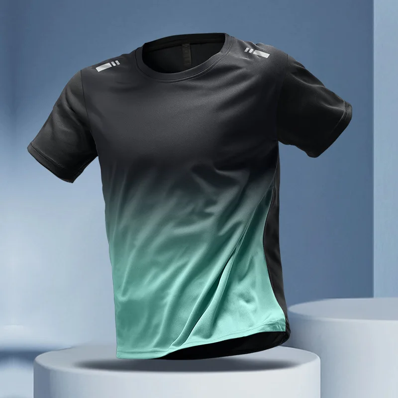 1pcs Men's Quick Drying T-shirts Males Breathable Running Hiking Fishing Tees Soft Elasticity Outdoor Sports Short Shirts Summer