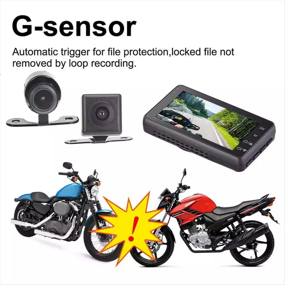BIGSALE-Motorcycle DVR Dash Camera with Front Rear Camera Dual Video Loop Recording Waterproof Motorbike Driving Recorder Cam