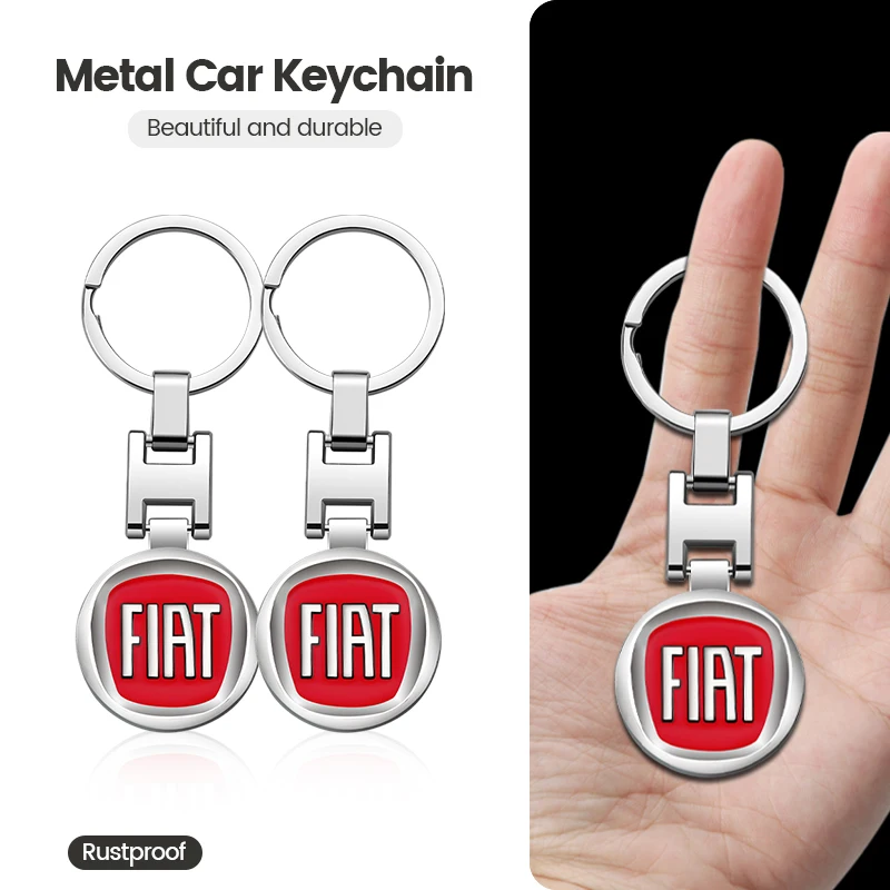 سيارة معدنية مفتاح سلسلة حلقة سبائك الزنك مزدوجة الجانب شارة مشبك ل أبارث فيات 595 أبارث 500 أبارث 124 العنكبوت الملحقات الداخلية #4