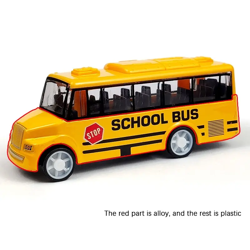 Alloy Inertial School Bus Model Car Model Pull Back Toys Music Cars Vehicle Gifts Kids Boy Toys For Child Birthday 2.8x9.5x3.8cm