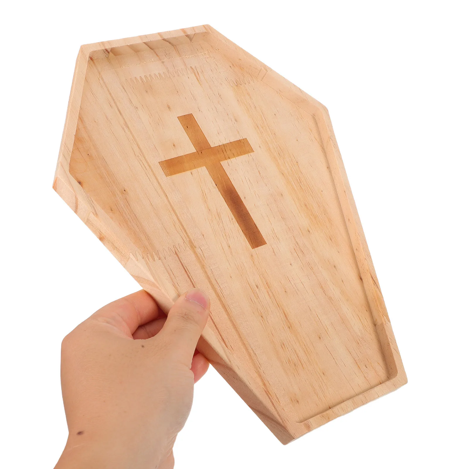 

Деревянный сервировочный поднос в форме гроба на Хэллоуин, деревенская вечеринка, конфеты, фрукты, закуски, еда, бордюрная доска, декор, поднос для гроба