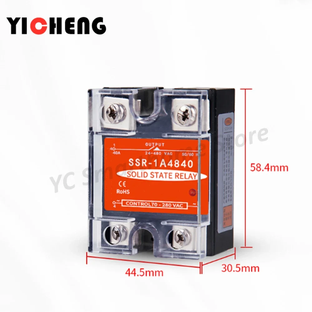 SSR-10AA-SSR-120AA AC control AC Voltage relay Single-phase solid state relay Transparent shell relay control voltage+radiator