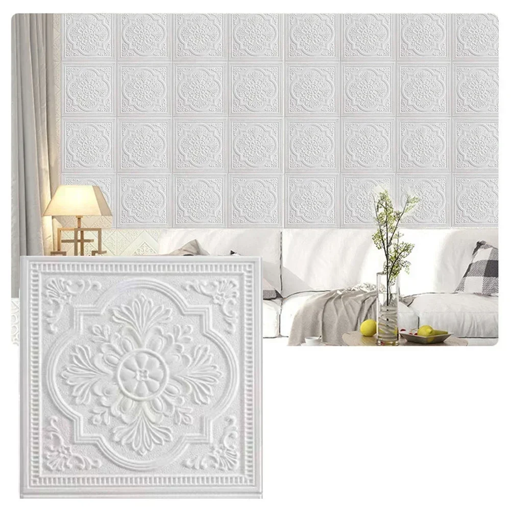 1Pcs 3D Wall Panels Wall Sticker Ceiling Self Adhesive Soft Foam Panels Wallpapers Living Room Background Wall Home Decoration