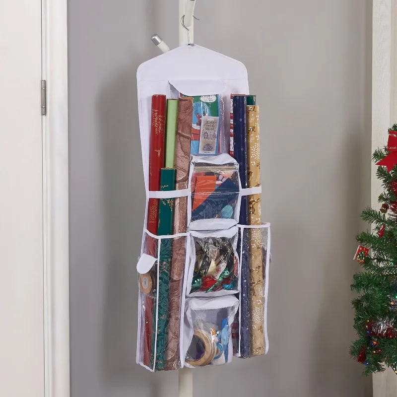 Eenvoudige huishoudelijke artikelen dubbelzijdig hangende cadeaupapier organisator opbergvakken