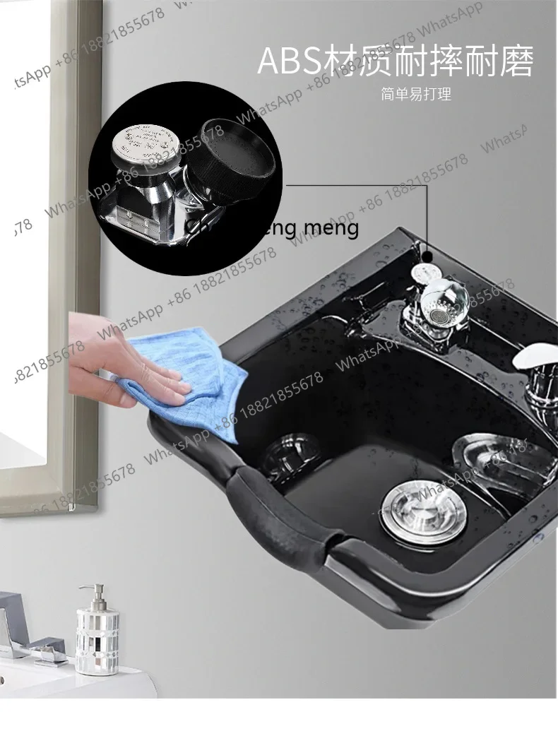 حار مبيعات الحديثة بسيطة التجارية حوض شامبو الحائط حوض شامبو بلاستيكي ABS حوض شامبو السرير #3