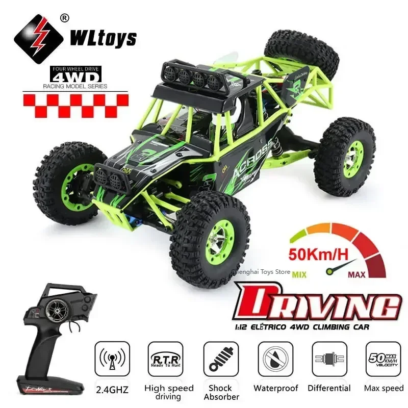 

WLtoys WL 12428 1/12 4WD гоночный автомобиль на радиоуправлении, высокоскоростной внедорожный внедорожник с дистанционным управлением, грузовик для скалолазания, стандартная детская игрушка-багги, детский подарок