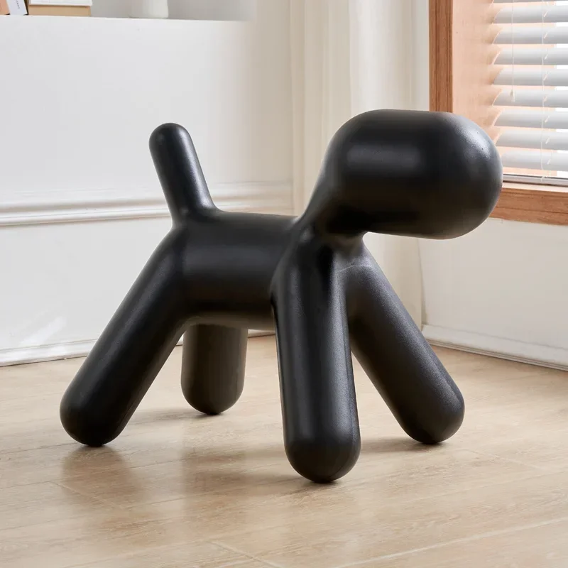 Nordic ins balloon dog shaped children\'s chair simple home living room furniture plastics cute small stool lounge Ottomans