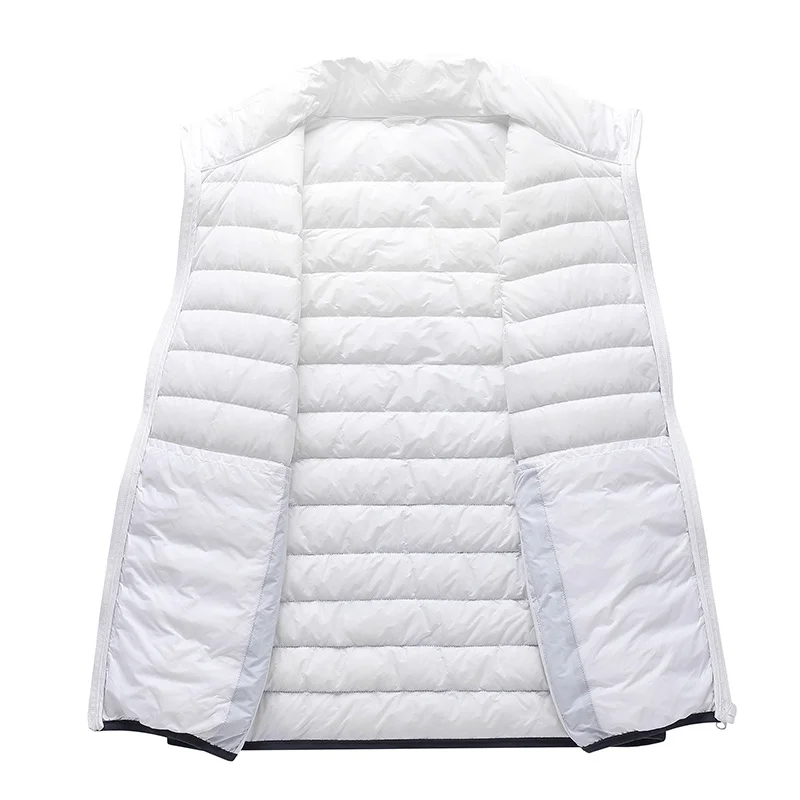 Men\'s Sleeveless Down Jacket 2023 Spring and Autumn New Men Fashion Gradient Color 90% White Duck Casual Puffer Vest