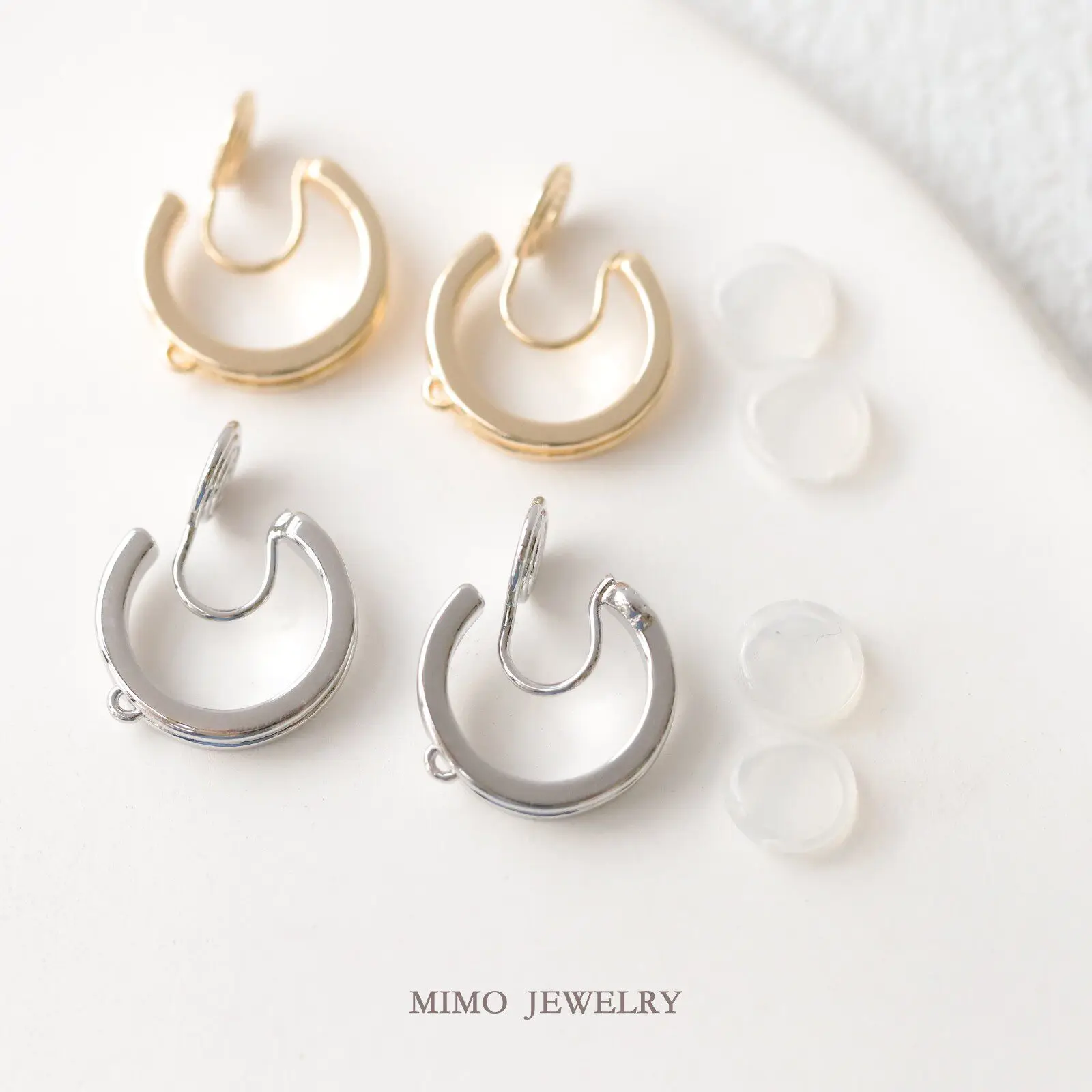 Copper Plated Real Gold Smooth Groove C Ring Stud Earrings Earrings Earrings Accessories DIY Handmade Accessories