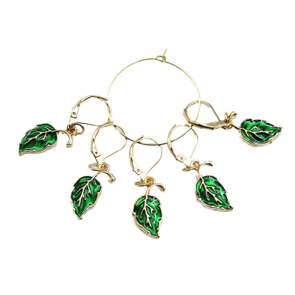 Metal Opuntia Cactus Knitting Stitch Markers, Enamel Charm Locking Crochet Pins for Sewing or Craft Accessories of DIY Supplies view 6