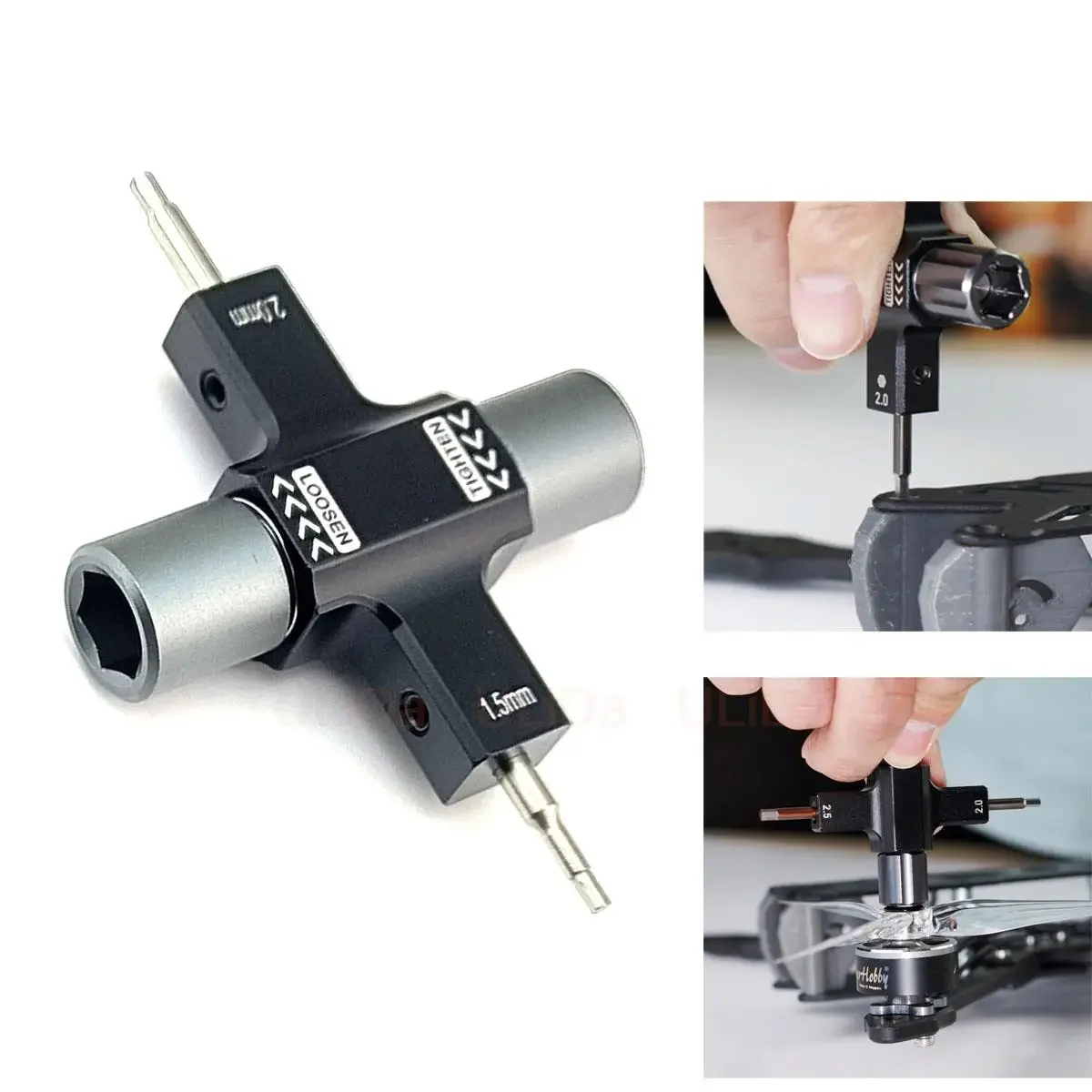 Chave de fenda Sleeve Tool para Drone e carro, 4in 1, Prop Tool, 1.5, 2.0mm, M5, 8mm, STP, RC, FPV