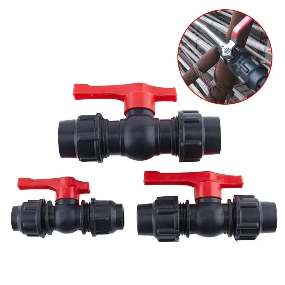 Compression PE Quick Connector HDPE Poly Ball Valve Stopcock Water Pipe Accessories 20mm 25mm 32mm Irrigation System Stop Tap