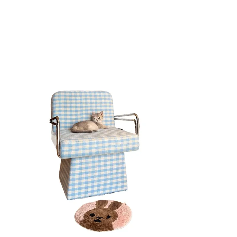 for Computer Chair Home Comfortable Sedentary Office Chair Rotatable Plaid Sofa Living Room Balcony Leisure Lazy Sofa