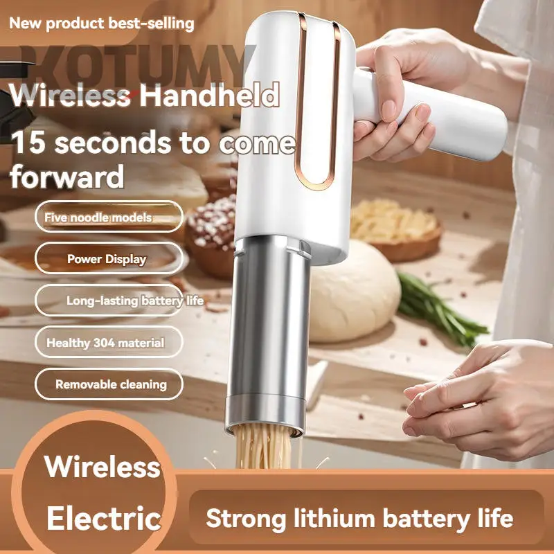 Ручная беспроводная машина для производства лапши Портативная беспроводная домашняя машина для изготовления макаронных изделий Ручная автоматическая машина для изготовления лапши из нержавеющей стали