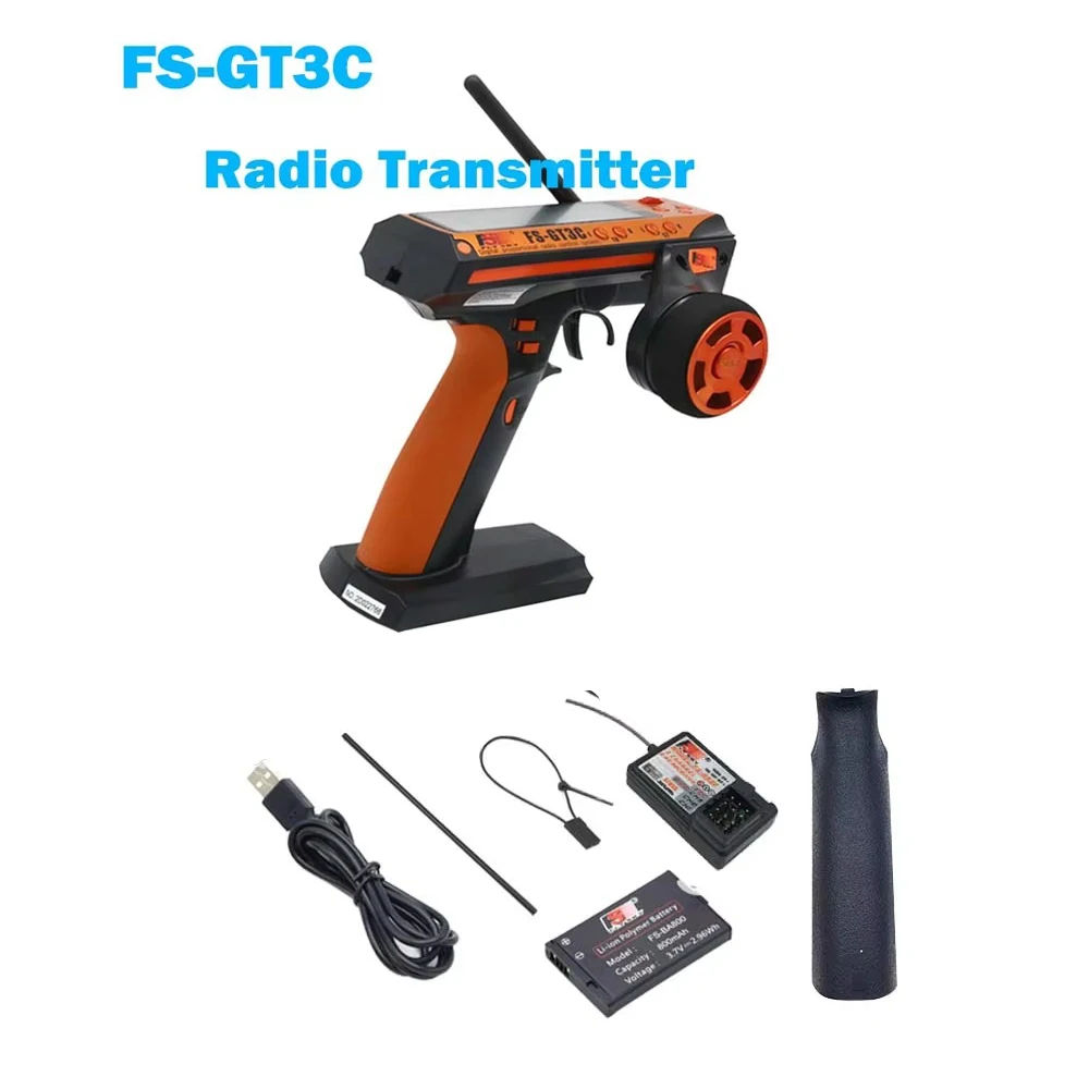 FLYSKY FS-GT3C GT3C RC جهاز إرسال راديو السيارة المدمج في البطارية مع جهاز استقبال GR3E #6