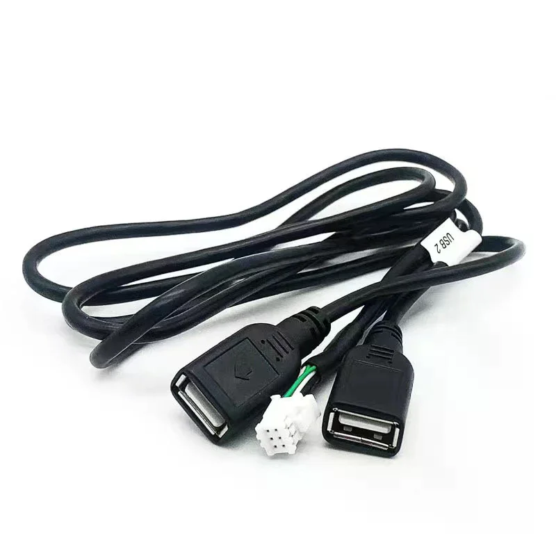 

Multimedia Car Player Wire Harness Plug Connector 6 Pin Dual USB Interface Cable Adapter For Android Radio Navigation